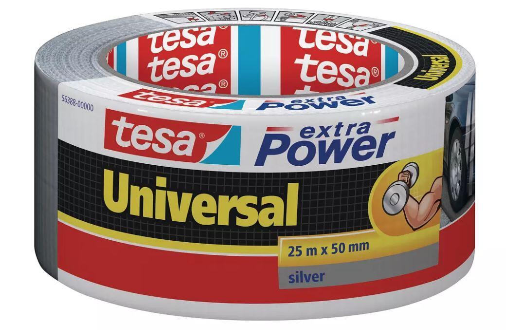 tesa Gewebebänder extra Power Universal 50 mm x 25 m silber von Tesa