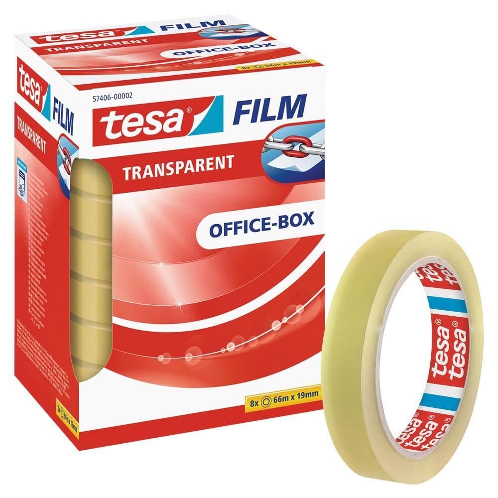 tesa OFFICE-BOX Klebefilm 19 mm x 66 m transparent von Tesa