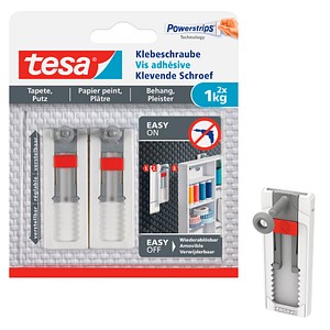 tesa Klebeschraube für max. 1,0 kg 2,4 x 6,4 cm, 2 St. von Tesa
