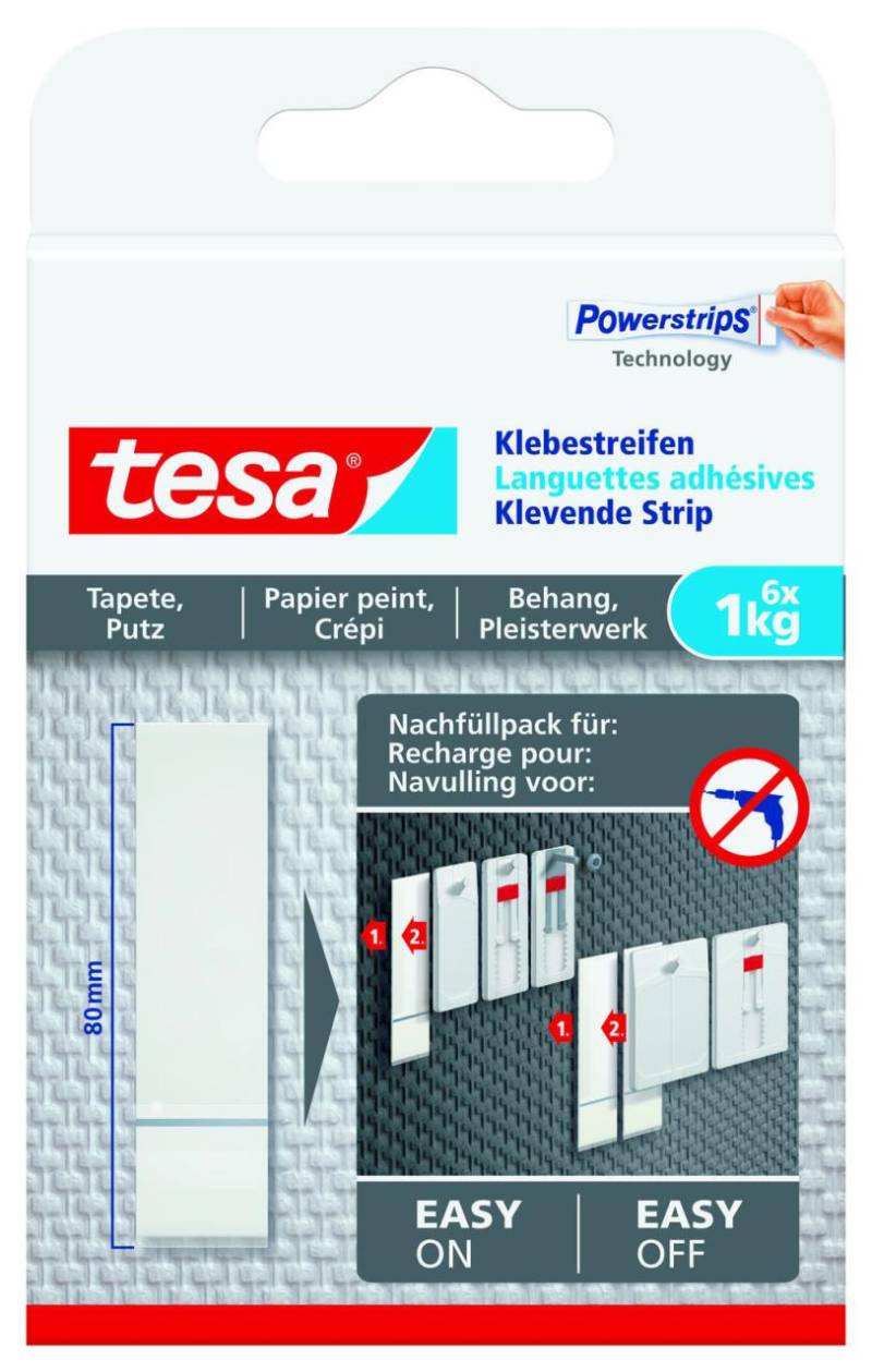 tesa Klebestreifen 2 cm x 8 cm weiß von Tesa