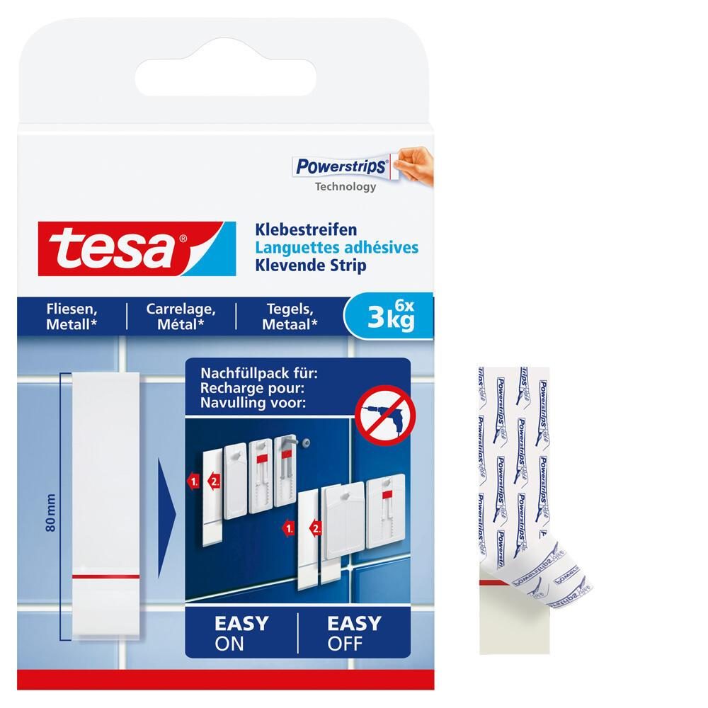 tesa Klebestreifen 2 cm x 8 cm weiß von Tesa