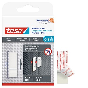 tesa Klebestreifen für max. 0,5 kg 2,0 x 6,5 cm, 9 St. von Tesa