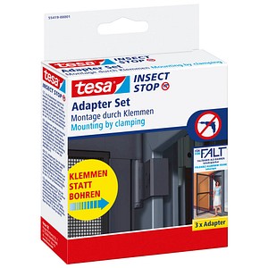 tesa Klemmscharnier für Fliegengitter Insect Stop Falt Adapter Set anthrazit tesa Klemmscharnier für Fliegengitter Insect Stop Falt Adapter Set anthrazit von Tesa