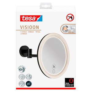 tesa Kosmetikspiegel beleuchtet VISIOON LED schwarz von Tesa