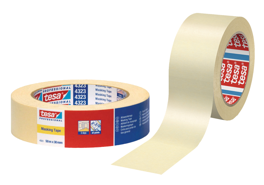 tesa Maler Krepp 4323 Basic Papierabdeckband, 30 mm x 50 m von Tesa