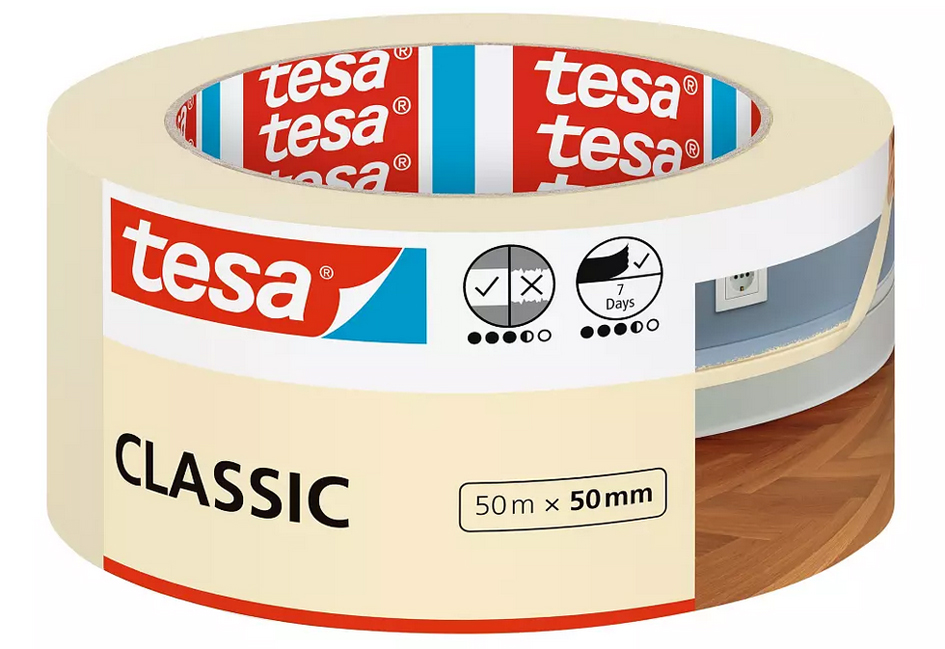 tesa Maler Krepp Classic Abdeckband, 30 mm x 50 m von Tesa