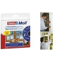 tesa Moll CLASSIC P-Profil Gummidichtung, weiß, 9 mm x 6 m selbstklebend, geeignet für größere Spalten aufgrund des (05390-100-0) von Tesa