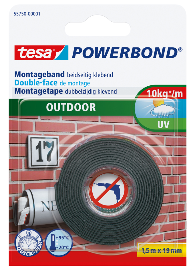 tesa Powerbond Montageband OUTDOOR, 19 mm x 1,5 m tesa Powerbond Montageband OUTDOOR, 19 mm x 1,5 m von Tesa