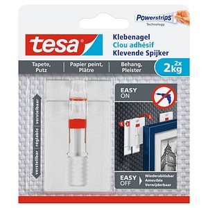 tesa Powerstripes Klebenägel für max. 2,0 kg 2,4 x 4,5 cm, 2 St. von Tesa