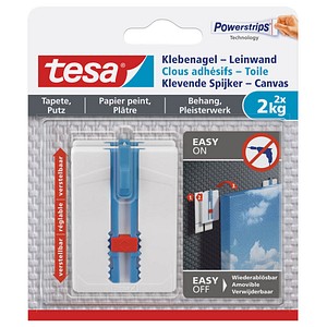 tesa Powerstripes Klebenägel für max. 2,0 kg 4,5 x 6,4 cm, 2 St. von Tesa