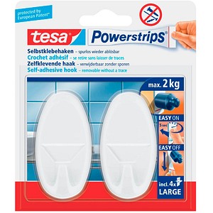 tesa Powerstrips Klebehaken für max. 2,0 kg 3,8 x 7,0 cm, 2 St. von Tesa