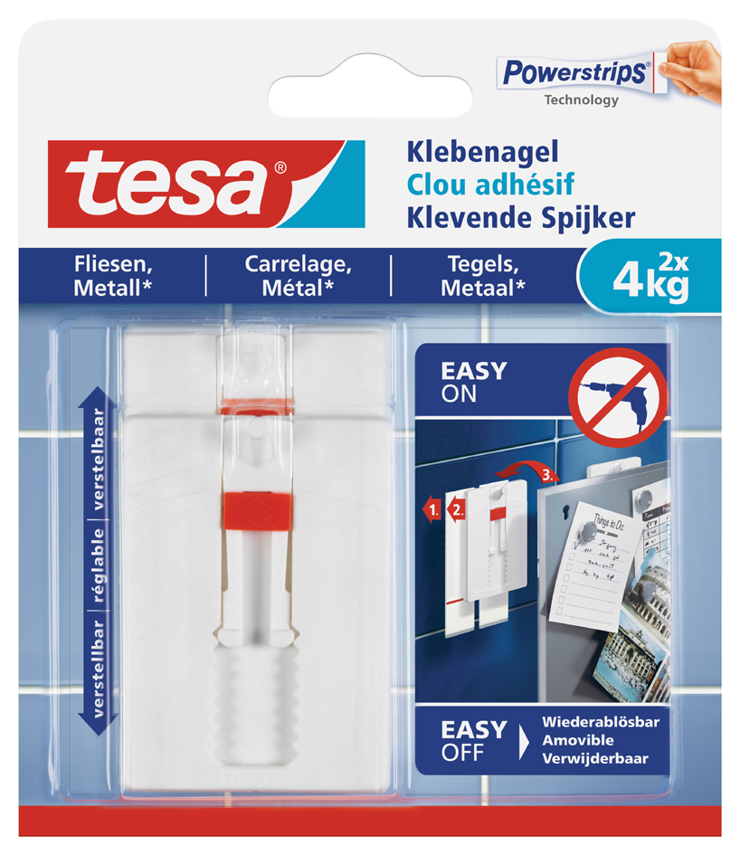 tesa Powerstrips Klebenagel für Fliesen und Metall, 4,0 kg von Tesa