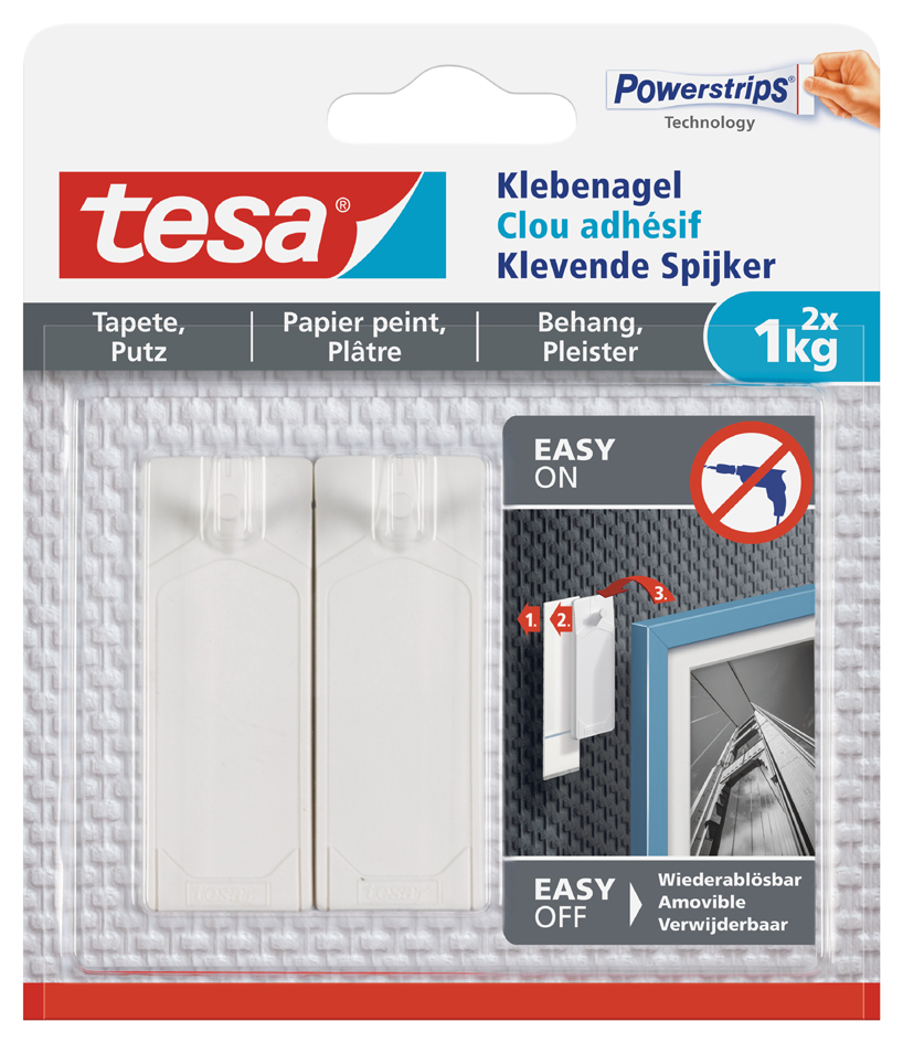 tesa Powerstrips Klebenagel für Tapeten und Putz, 1,0 kg von Tesa