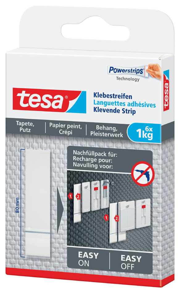 tesa Powerstrips Klebestreifen für Tapete/Putz, transparent von Tesa