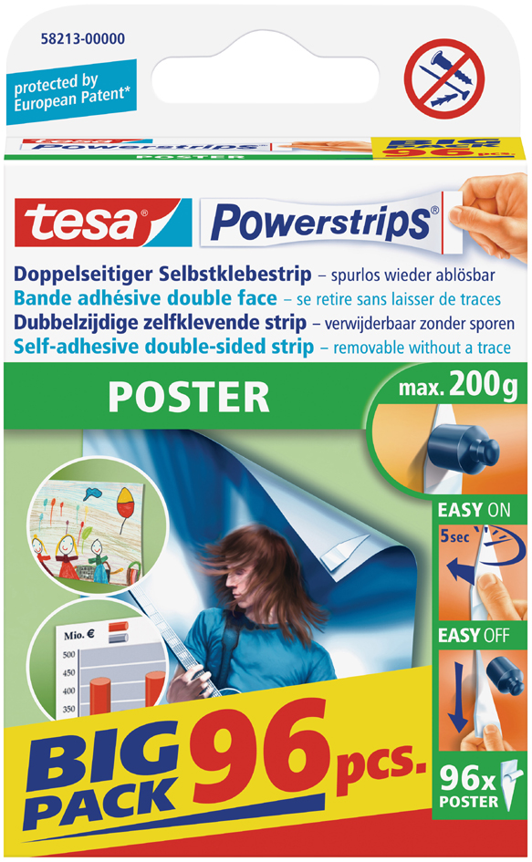 tesa Powerstrips POSTER, Haltekraft: max. 0,2 kg von Tesa