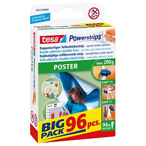 tesa Powerstrips POSTER Klebestreifen für max. 200,0 g 1,5 x 4,5 cm, 96 St. von Tesa