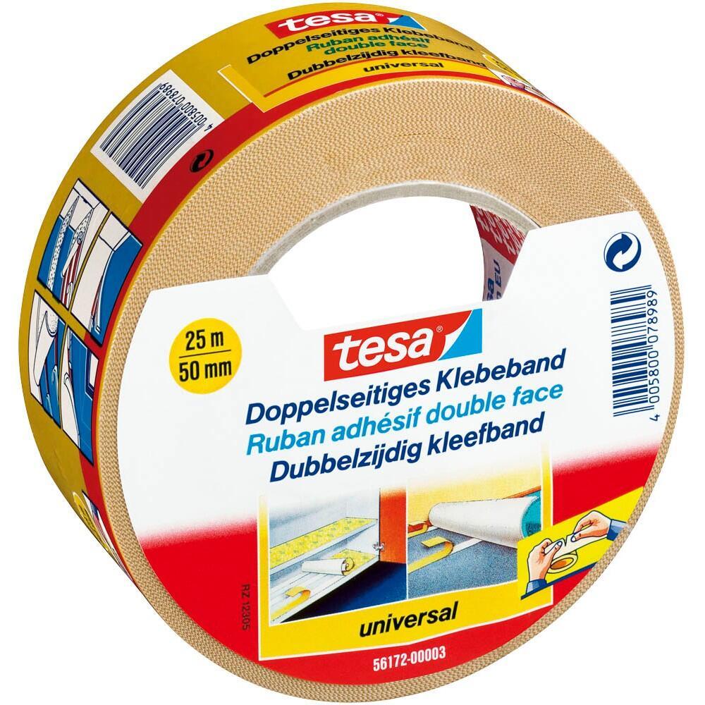 tesa doppelseitiges Klebeband 50 mm x 25 m braun von Tesa