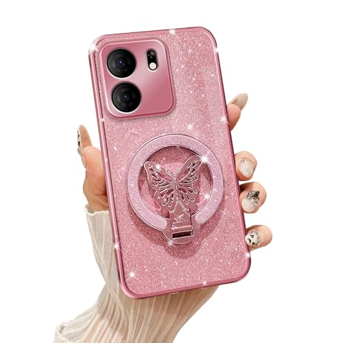Tesazxcn Butterfly Holder Handyhülle für BLU View 5 (Roségold) von Tesazxcn