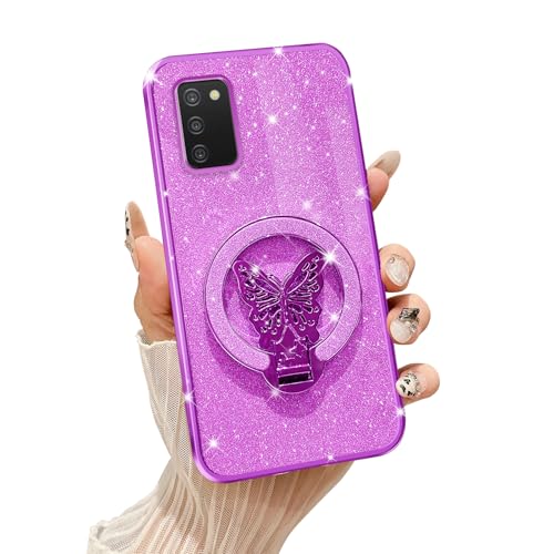 Tesazxcn Butterfly Holder Handyhülle für Samsung Galaxy A03S (lila) von Tesazxcn