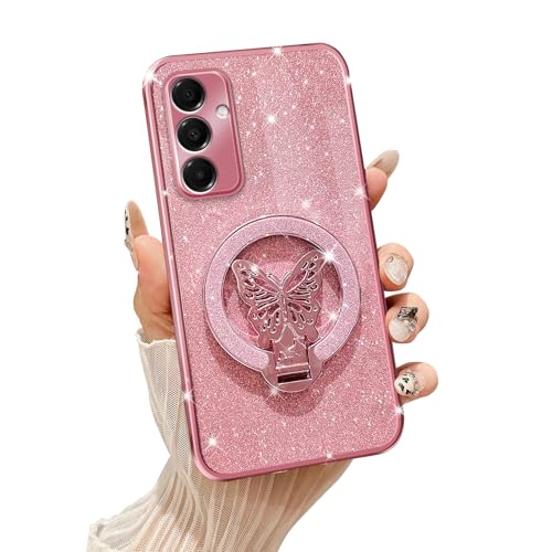 Tesazxcn Butterfly Holder Handyhülle für Samsung Galaxy A16 5G (Roségold) von Tesazxcn