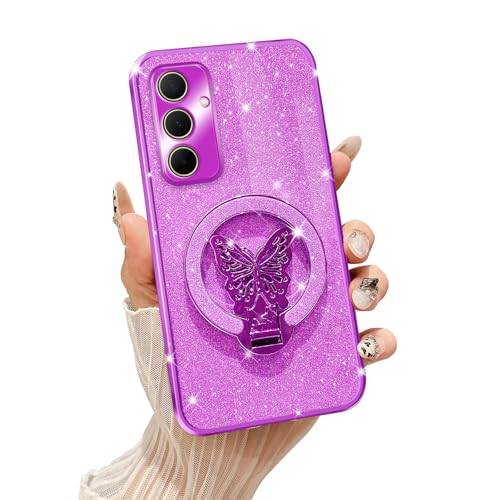 Tesazxcn Schmetterlings-Schutzhülle für Samsung Galaxy A35 5G, Violett von Tesazxcn