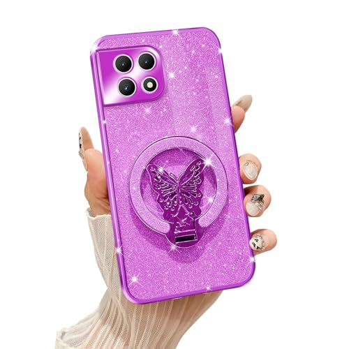 Tesazxcn Schutzhülle für T-Mobile Revvl 7 5G (Schmetterlings-Halterung) Violett von Tesazxcn