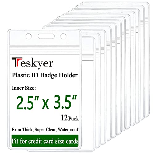 Teskyer 12 Stück Ausweishülle, ID Ausweishalter, Transparent, Wasserdicht, Kunststoff, Weich, mit wiederverschließbarem Reißverschluss von Teskyer