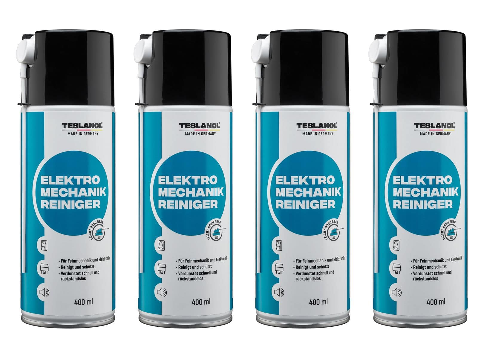 TESLANOL 26018 Elektro-Mechanik-Reinigerspray, 400 ml, 4 Stück von Teslanol