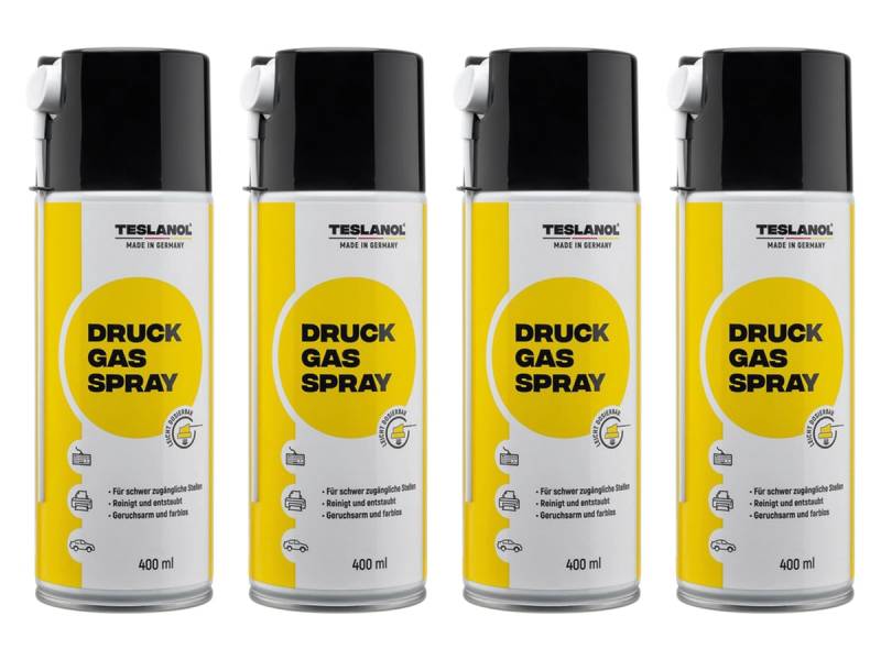 TESLANOL Druckluftspray 26003, 400 ml, 4 Stück von Teslanol
