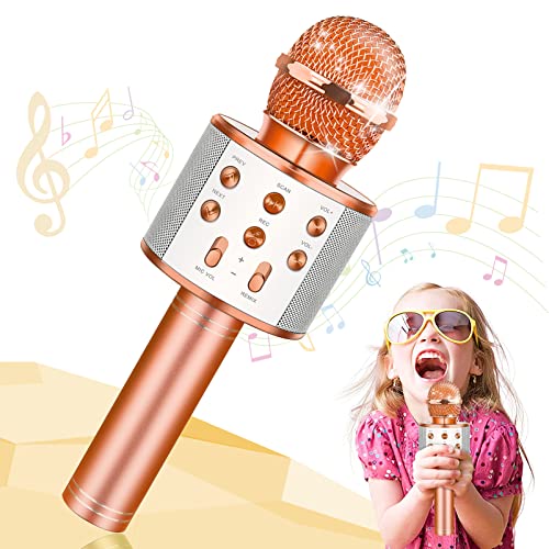 Tesoyzii Mikrofon Kinder, Drahtloses Karaoke Mikrofon für Kinder Teenager Spielzeug ab 3 4 5 6 7 8 9 10 11 12 Jahre Jungen Geschenk Junge 3-12 Jahre Microphone Geschenk Mädchen 3-12 Jahre von Tesoyzii