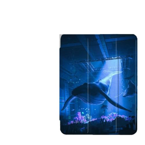 Hülle Für Ipad 10. Generation, Weiche TPU-Rückseite Mit Stifthalter, Ipad-Schutzhülle Mit Intelligentem Standfuß Für Ipad 10. Generation Mit Stifthalter, Wale Und Schildkröten von Tesselite