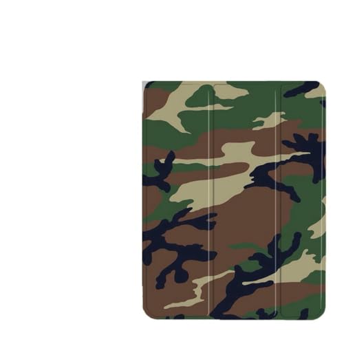 Hülle Für Ipad Air 13 Zoll (M2) 2024 Mit Stifthalter, TPU-Rückseite, Ultradünne Smart-Hülle Für Ipad Air 13 Zoll Mit Automatischer Wake-Sleep-Funktion, Braunes Und Grünes Camouflage von Tesselite