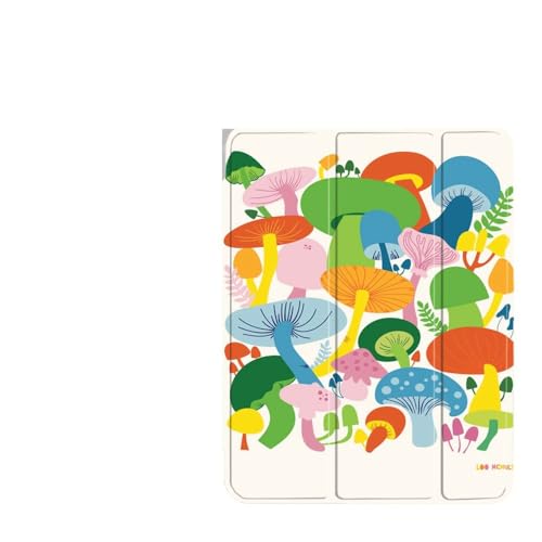 Ipad Air 13 Zoll Hülle M2 2024, Ipad Air 13 Hülle Mit Weicher TPU-Rückseite, Ultradünne Smart Ipad Air 13 Zoll Hülle, Ipad Air 13 Zoll Hülle Mit Stiftschlitz – Bunte Haarige Pilze von Tesselite