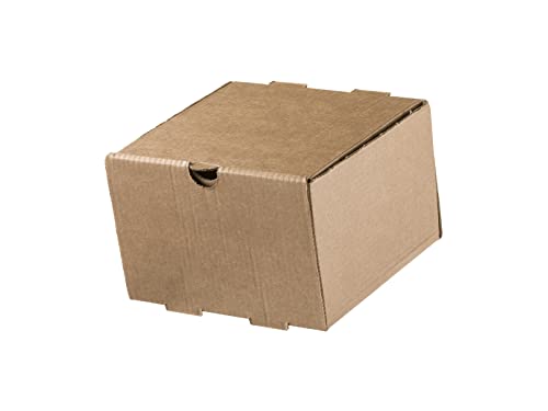 Tessera Bio Products Q131386KFSC Kraftpapier Foodbox, Quadrat, Einzelnburger, FSC Zertifiziert, Naturfarbe, 13cm Länge, 13cm Breite, 8.6cm Höhe, 100 pcs von Tessera Bio Products