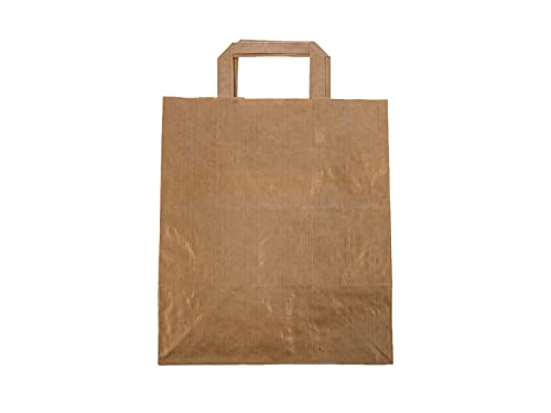 Tessera Bio Products Q262917R Kraftpapier Tragetasche Gerillt mit Innengriff, Naturbraun, 26cm Länge, 17cm Höhe, 29cm Breite, 250 pcs von Tessera Bio Products