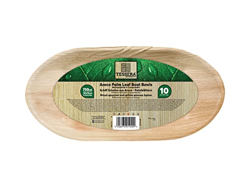 Tessera Bio Products QPF3015B Palmblatt "Schiffchen" Tablett, Naturfarbe, 750ml Kapazität, 30cm Länge, 15cm Höhe, 10 Stück Tessera Bio Products QPF3015B Palmblatt "Schiffchen" Tablett, Naturfarbe, 750ml Kapazität, 30cm Länge, 15cm Höhe, 10 Stück von Tessera Bio Products