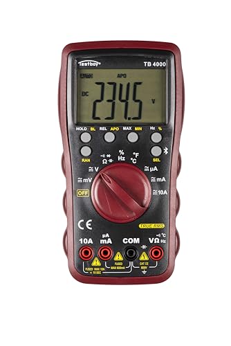 Testboy 4000 Digital-Multimeter mit Bluetooth-Funktion & Kompatibilität mit der Testboy Connect App (Auto-Power-Off, True RMS, Data-Hold-Funktion, LC-Display mit Hintergrundbeleuchtung, CAT III 600 V) von Testboy