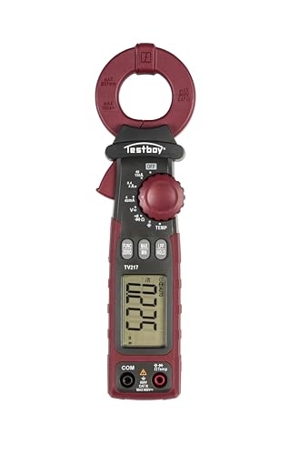 Titel: Testboy TV 217 Leckstromzange, Strommessgerät CAT III 600 V (gut lesbares LCD, Low Pass Filter Modus, T-RMS Messverfahren, mit Signalton, batteriebetrieben), Rot/Schwarz von Testboy