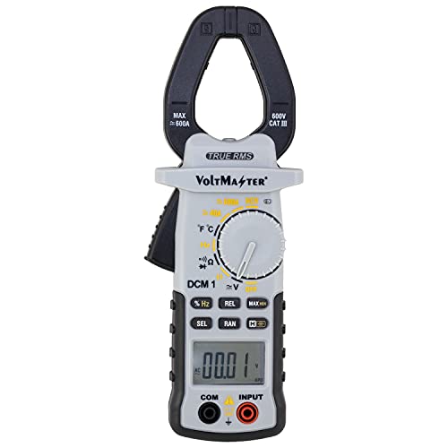 Voltmaster DCM 1 Digitales Zangenamperemeter CAT III 600 V, Multifunktionsmessgerät mit geschlossenem Zangenkopf (Gleich- und Wechselspannung bis 600 V AC/DC, universell einsetzbar, LC-Display), Grau von Testboy