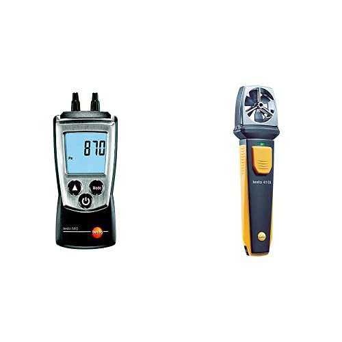 Testo AG 0560 0510 510 handliches Differenzdruck-Messgerät, inklusive Schutzkappe, Kalibrier-Protokoll und Batterien & Testo AG, 1 von Testo AG