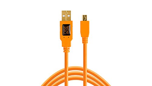 Tether Tools TetherPro Kabel, USB 2.0 A auf MiniB 5 Pin, USB-Kabel, 4,6 m, orange [cu5451] von Tether Tools