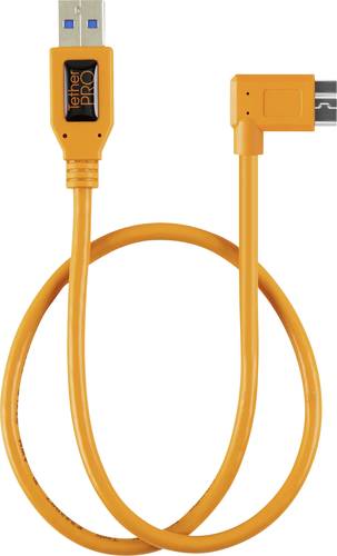 Tether Tools USB-Kabel USB-A Stecker, USB-Micro-B 3.0 Stecker 0.50m Orange 90° nach rechts gewinkel von Tether Tools