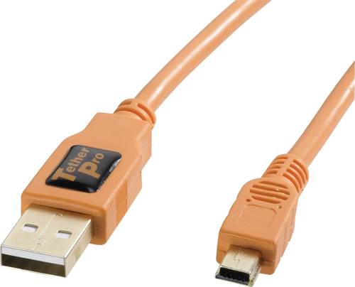 Tether Tools USB-Kabel USB-Mini-B Stecker, USB-A Stecker 4.60m Orange CU5451 von Tether Tools