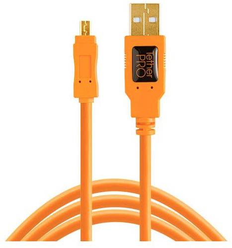 Tether Tools USB-Kabel USB-Mini-B Stecker, USB-A Stecker 4.60m Orange CU8015-ORG von Tether Tools