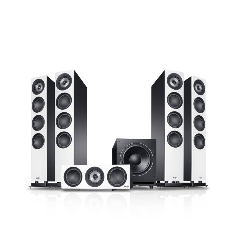Teufel DEFINION 3 Surround Power Edition "5.1-Set" High-End-Heimkino XXL-Subwoofer Weiß / Schwarz von Teufel