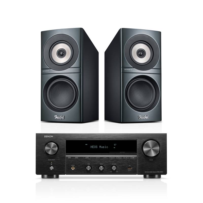 Teufel DEFINION 3S + DENON DRA-900H High-End-Regal-Lautsprecher Receiver Anthrazit von Teufel