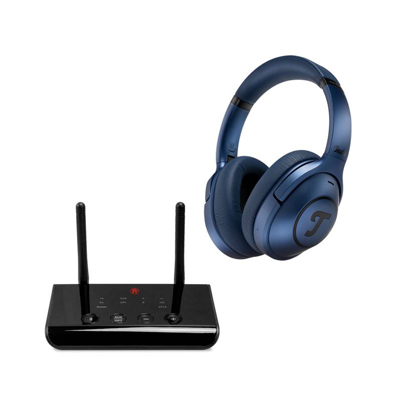 Teufel REAL BLUE + FeinTech Bluetooth Audio System Bundle HD-Bluetooth-Kopfhörer Over-Ear über 55 Stunden Steel Blue von Teufel