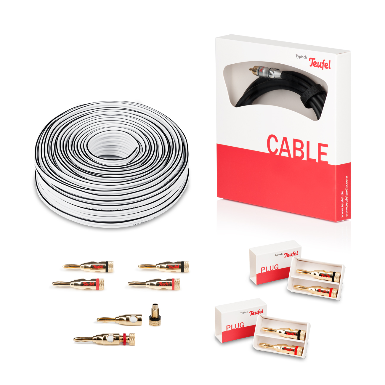 Teufel 5.1 Heimkino Kabel-Set 30m² "Advantage" C3535S 5 Paar Bananstecker 10 Stück Teufel 5.1 Heimkino Kabel-Set 30m² "Advantage" C3535S 5 Paar Bananstecker 10 Stück von Teufel