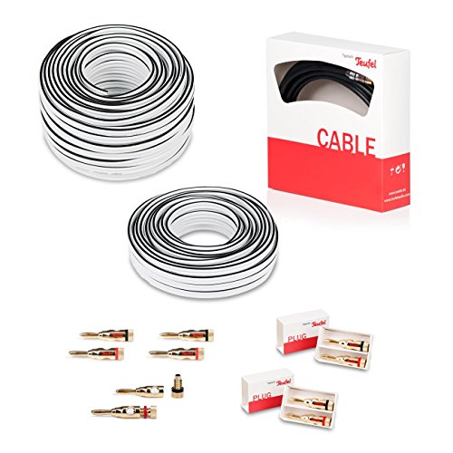 Teufel 5.1 Heimkino Kabel-Set 50m² Performance C4545S - Heimkino-Kabel-Set an AV-Receiver, Subwoofer Kabel, 5 Paar Bananenstecker von Teufel