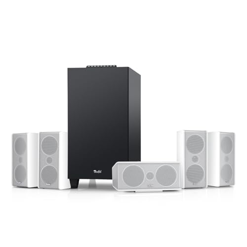 Teufel CONSONO 35 Concept Surround 5.1-Set Spielfertiges 5.1-Komplettsystem für echten Surround-Sound bei Games, Filmton und Musik (Weiß) von Teufel